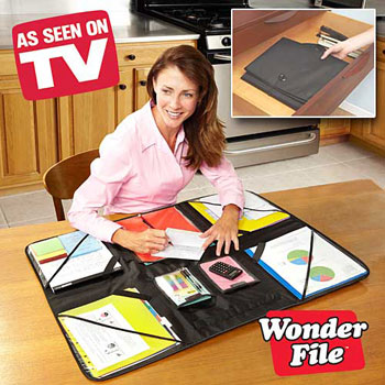 Wonderfile Portable Work Station File Papers Documents Folding Organizer Travel 