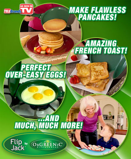 OrGreenic AS SEEN ON TV Flip Jack Pancake Maker Ceramic Non-Stick NEW